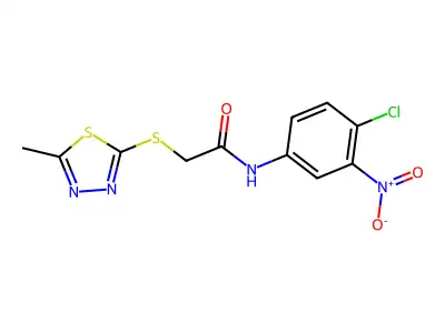 N-(4-chloro-3-nitrophenyl)-2-[(5-methyl-1,3,4-thiadiazol-2-yl)sulfanyl]acetamide structure