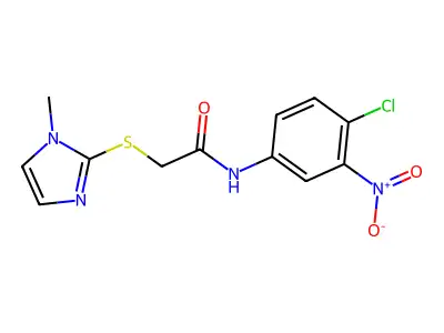 N-(4-chloro-3-nitrophenyl)-2-[(1-methyl-1H-imidazol-2-yl)sulfanyl]acetamide structure