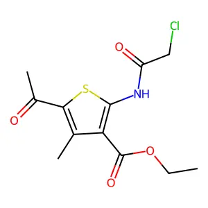 Ethyl 5-acetyl-2-(2-chloroacetamido)-4-methylthiophene-3-carboxylate structure