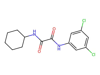 N-cyclohexyl-N'-(3,5-dichlorophenyl)oxamide structure
