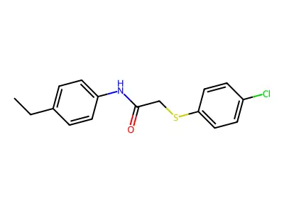 2-[(4-chlorophenyl)sulfanyl]-N-(4-ethylphenyl)acetamide structure
