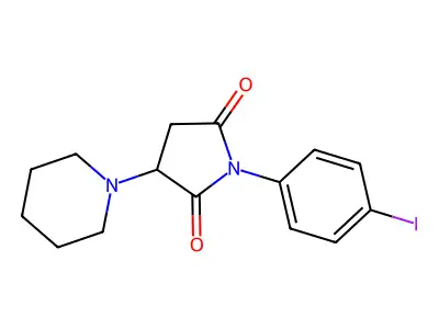 1-(4-Iodophenyl)-3-(piperidin-1-yl)pyrrolidine-2,5-dione structure