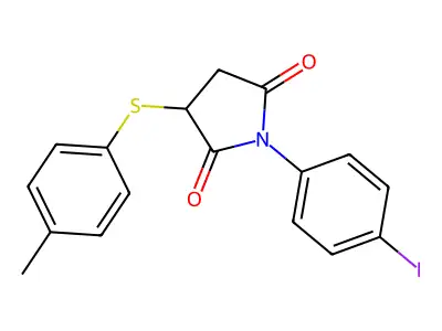 1-(4-iodophenyl)-3-[(4-methylphenyl)sulfanyl]dihydro-1H-pyrrole-2,5-dione structure