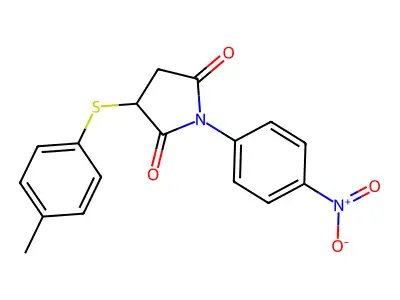 3-(4-Methylphenylthio)-1-(4-nitrophenyl)azolidine-2,5-dione structure