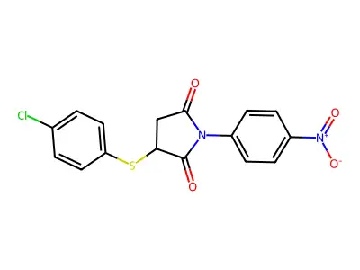 3-[(4-chlorophenyl)sulfanyl]-1-(4-nitrophenyl)dihydro-1H-pyrrole-2,5-dione structure