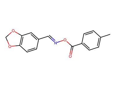 1,3-Benzodioxole-5-carboxaldehyde, O-(4-methylbenzoyl)oxime structure
