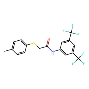 N-[3,5-bis(trifluoromethyl)phenyl]-2-[(4-methylphenyl)sulfanyl]acetamide structure