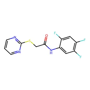 2-(2-pyrimidinylsulfanyl)-N-(2,4,5-trifluorophenyl)acetamide structure