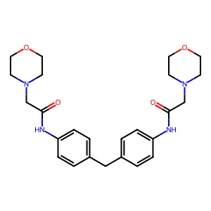 2-morpholino-N-(4-{4-[(2-morpholinoacetyl)amino]benzyl}phenyl)acetamide structure