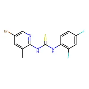 N-(5-bromo-3-methyl-2-pyridinyl)-N'-(2,4-difluorophenyl)thiourea structure