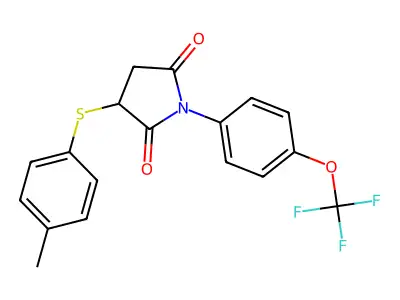 3-(4-Methylphenylthio)-1-[4-(trifluoromethoxy)phenyl]azolidine-2,5-dione structure