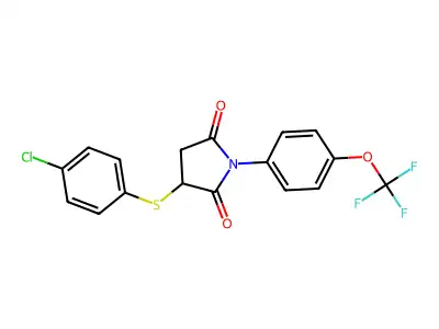 3-(4-Chlorophenylthio)-1-[4-(trifluoromethoxy)phenyl]azolidine-2,5-dione structure