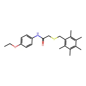 N-(4-ethoxyphenyl)-2-[(2,3,4,5,6-pentamethylbenzyl)sulfanyl]acetamide structure