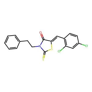 5-(2,4-Dichloro-benzylidene)-3-phenethyl-2-thioxo-thiazolidin-4-one structure