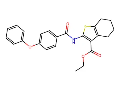 Ethyl 2-(4-phenoxybenzamido)-4,5,6,7-tetrahydrobenzo[b]thiophene-3-carboxylate structure