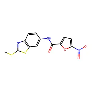 N-(2-(methylthio)benzo[d]thiazol-6-yl)-5-nitrofuran-2-carboxamide structure