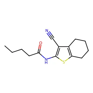 N-(3-cyano-4,5,6,7-tetrahydro-1-benzothiophen-2-yl)pentanamide structure