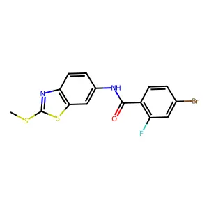 4-bromo-2-fluoro-N-(2-(methylthio)benzo[d]thiazol-6-yl)benzamide structure