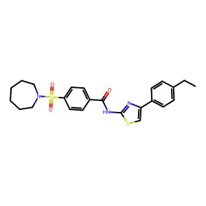 4-(azepan-1-ylsulfonyl)-N-(4-(4-ethylphenyl)thiazol-2-yl)benzamide structure