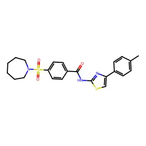 4-(azepan-1-ylsulfonyl)-N-(4-(p-tolyl)thiazol-2-yl)benzamide structure