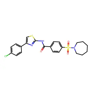 4-(azepan-1-ylsulfonyl)-N-(4-(4-chlorophenyl)thiazol-2-yl)benzamide structure