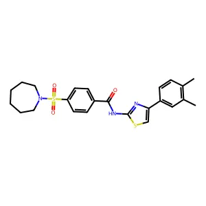 4-(azepan-1-ylsulfonyl)-N-(4-(3,4-dimethylphenyl)thiazol-2-yl)benzamide structure