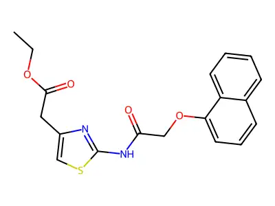 Ethyl 2-(2-(2-(naphthalen-1-yloxy)acetamido)thiazol-4-yl)acetate structure