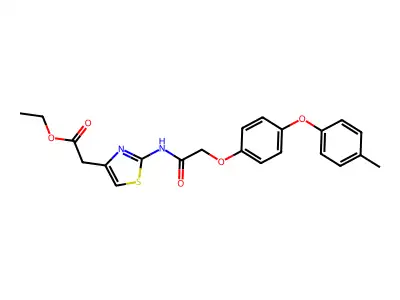 Ethyl 2-(2-{2-[4-(4-methylphenoxy)phenoxy]acetamido}-1,3-thiazol-4-yl)acetate structure