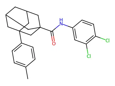 N-(3,4-dichlorophenyl)-3-(4-methylphenyl)adamantane-1-carboxamide structure