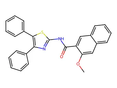 N-(4,5-diphenyl-1,3-thiazol-2-yl)-3-methoxynaphthalene-2-carboxamide structure