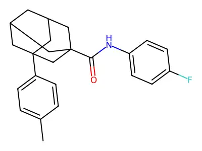 N-(4-fluorophenyl)-3-(4-methylphenyl)adamantane-1-carboxamide structure