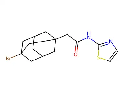 2-(3-bromoadamantanyl)-N-(1,3-thiazol-2-yl)acetamide structure