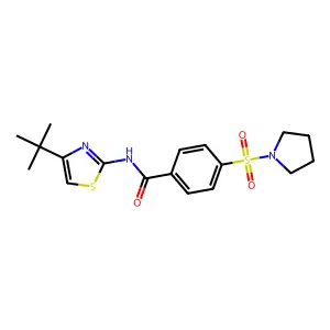 N-(4-tert-butyl-1,3-thiazol-2-yl)-4-(pyrrolidine-1-sulfonyl)benzamide structure