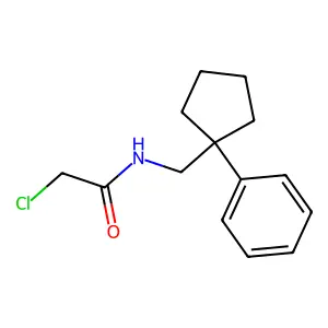 2-chloro-N-[(1-phenylcyclopentyl)methyl]acetamide structure