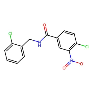 4-chloro-N-(2-chlorobenzyl)-3-nitrobenzamide structure