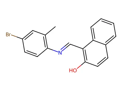 1-[(E)-[(4-Bromo-2-methylphenyl)imino]methyl]naphthalen-2-OL structure