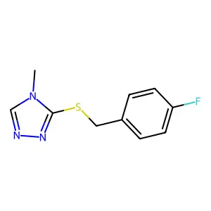 3-[(4-fluorobenzyl)thio]-4-methyl-4H-1,2,4-triazole structure
