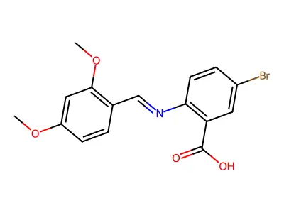 5-Bromo-2-[(2,4-dimethoxybenzylidene)amino]benzoic acid structure