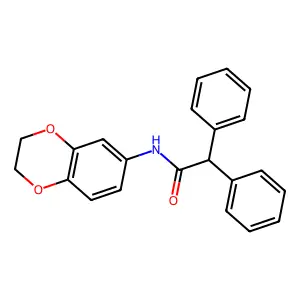 N-(2,3-dihydro-1,4-benzodioxin-6-yl)-2,2-diphenylacetamide structure