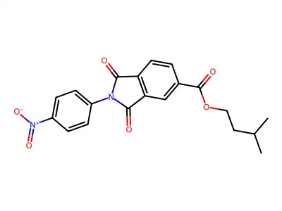 Isopentyl 2-{4-nitrophenyl}-1,3-dioxo-5-isoindolinecarboxylate structure