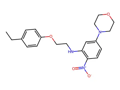 N-[2-(4-ethylphenoxy)ethyl]-5-morpholin-4-yl-2-nitroaniline structure
