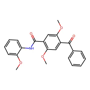 4-benzoyl-2,5-dimethoxy-N-(2-methoxyphenyl)benzamide structure