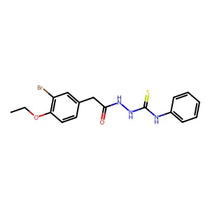 2-[(3-bromo-4-ethoxyphenyl)acetyl]-N-phenylhydrazinecarbothioamide structure