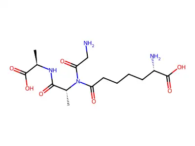 N-((6S)-6-Carboxy-6-(glycylamino)hexanoyl)-D-alanyl-D-alanine structure