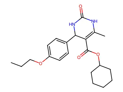 cyclohexyl 6-methyl-2-oxo-4-(4-propoxyphenyl)-1,2,3,4-tetrahydropyrimidine-5-carboxylate structure