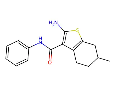 2-amino-6-methyl-N-phenyl-4,5,6,7-tetrahydro-1-benzothiophene-3-carboxamide structure