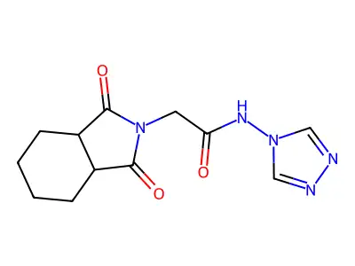 2-(1,3-dioxooctahydro-2H-isoindol-2-yl)-N-(4H-1,2,4-triazol-4-yl)acetamide structure