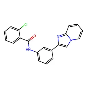 2-chloro-N-(3-imidazo[1,2-a]pyridin-2-ylphenyl)benzamide structure