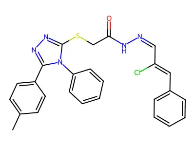 N'-[(1E,2Z)-2-chloro-3-phenylprop-2-en-1-ylidene]-2-{[5-(4-methylphenyl)-4-phenyl-4H-1,2,4-triazol-3-yl]sulfanyl}acetohydrazide structure