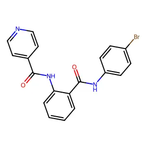 N-[2-[(4-bromophenyl)carbamoyl]phenyl]pyridine-4-carboxamide structure